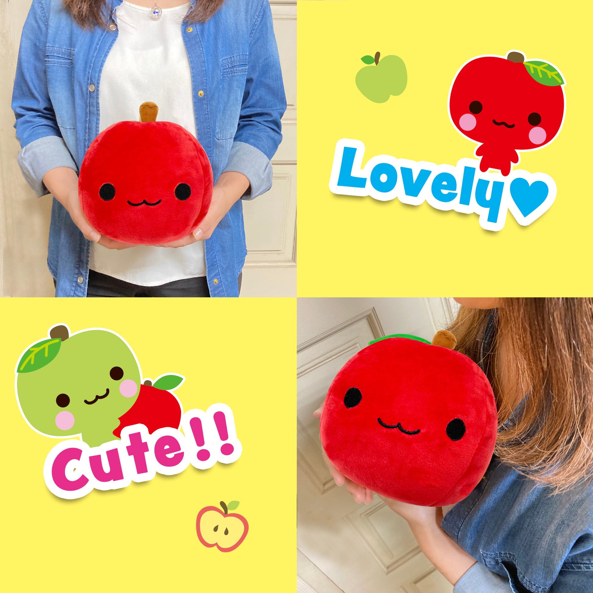 Healing softness of Apple Fruit Stuffed Toy Ringochan Red