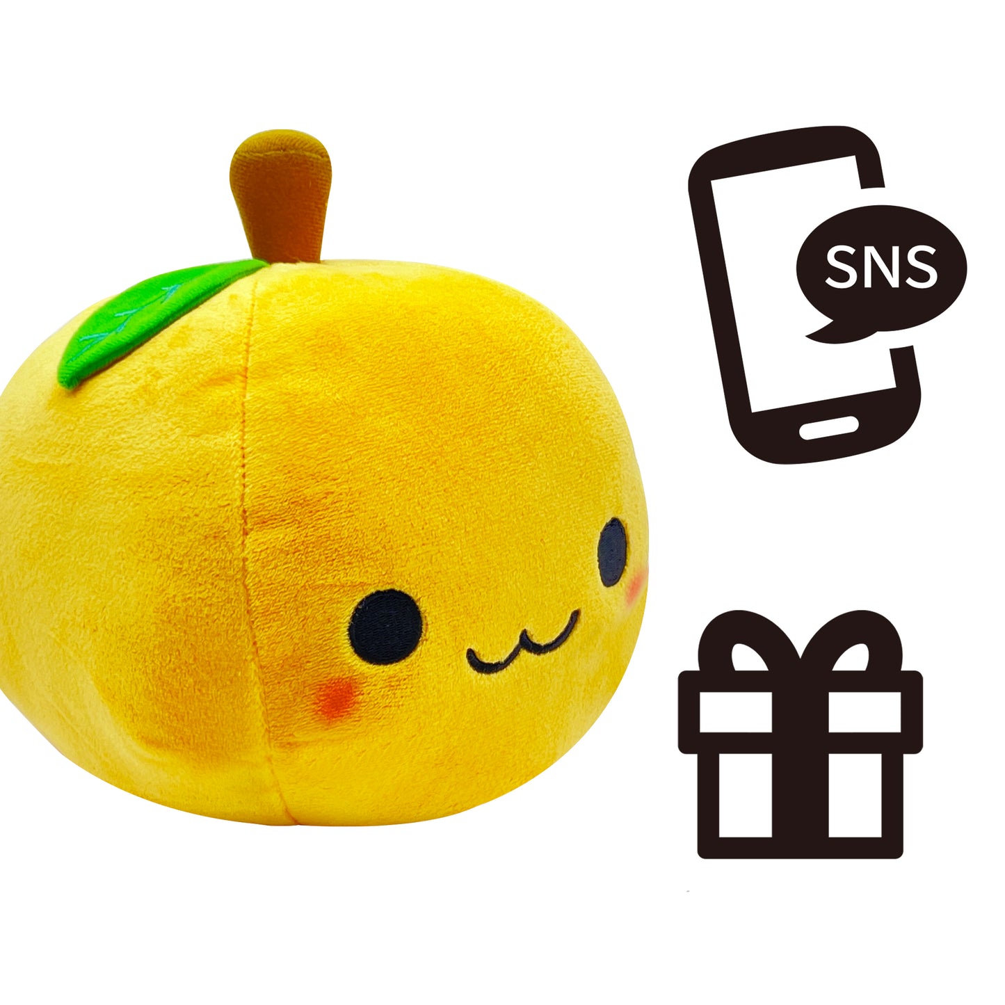 Pictogram of Orange Fruit Stuffed Toy Mikanchan Yellow