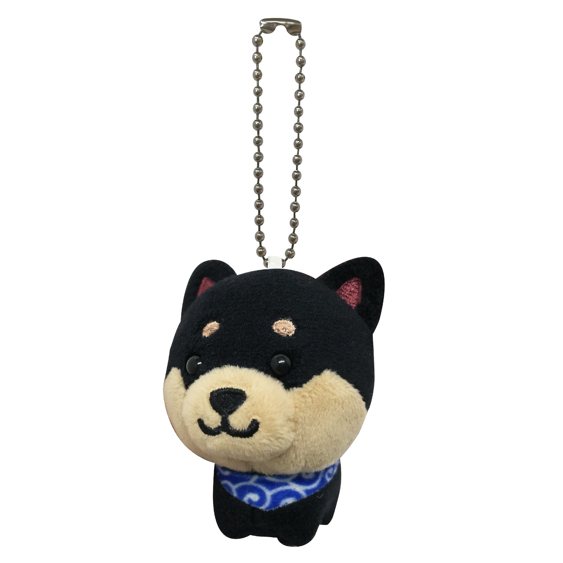 Stuffed dog keychain Mameshiba black