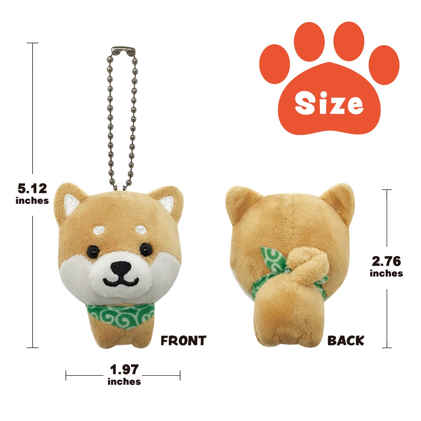 Stuffed dog Mameshiba brown keychain size