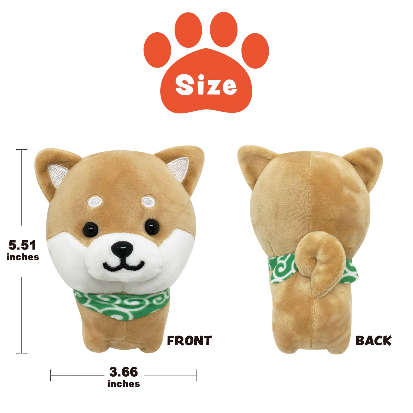 Size of stuffed dog Mameshiba brown