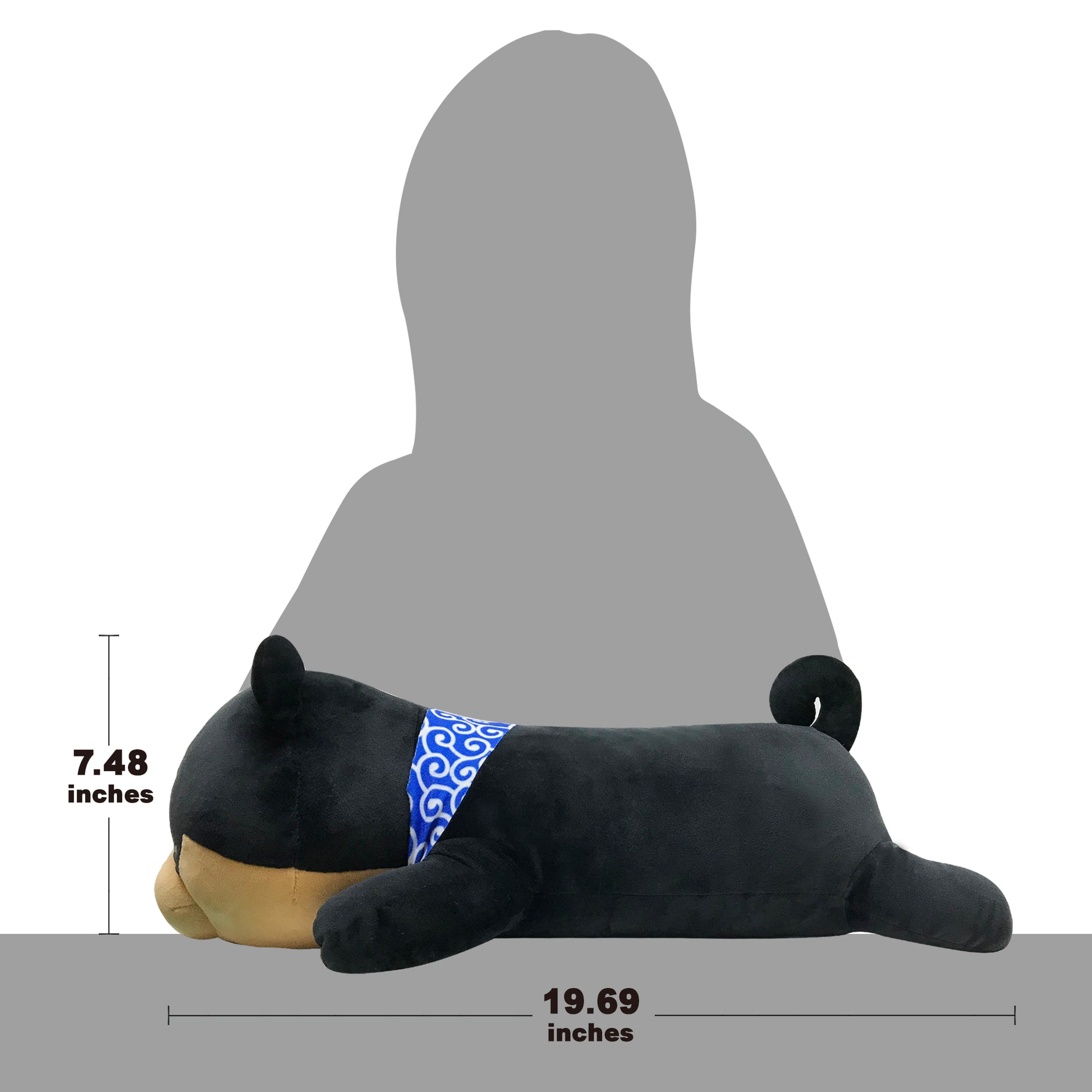 Sense of size of stuffed dog Mameshiba black pillow