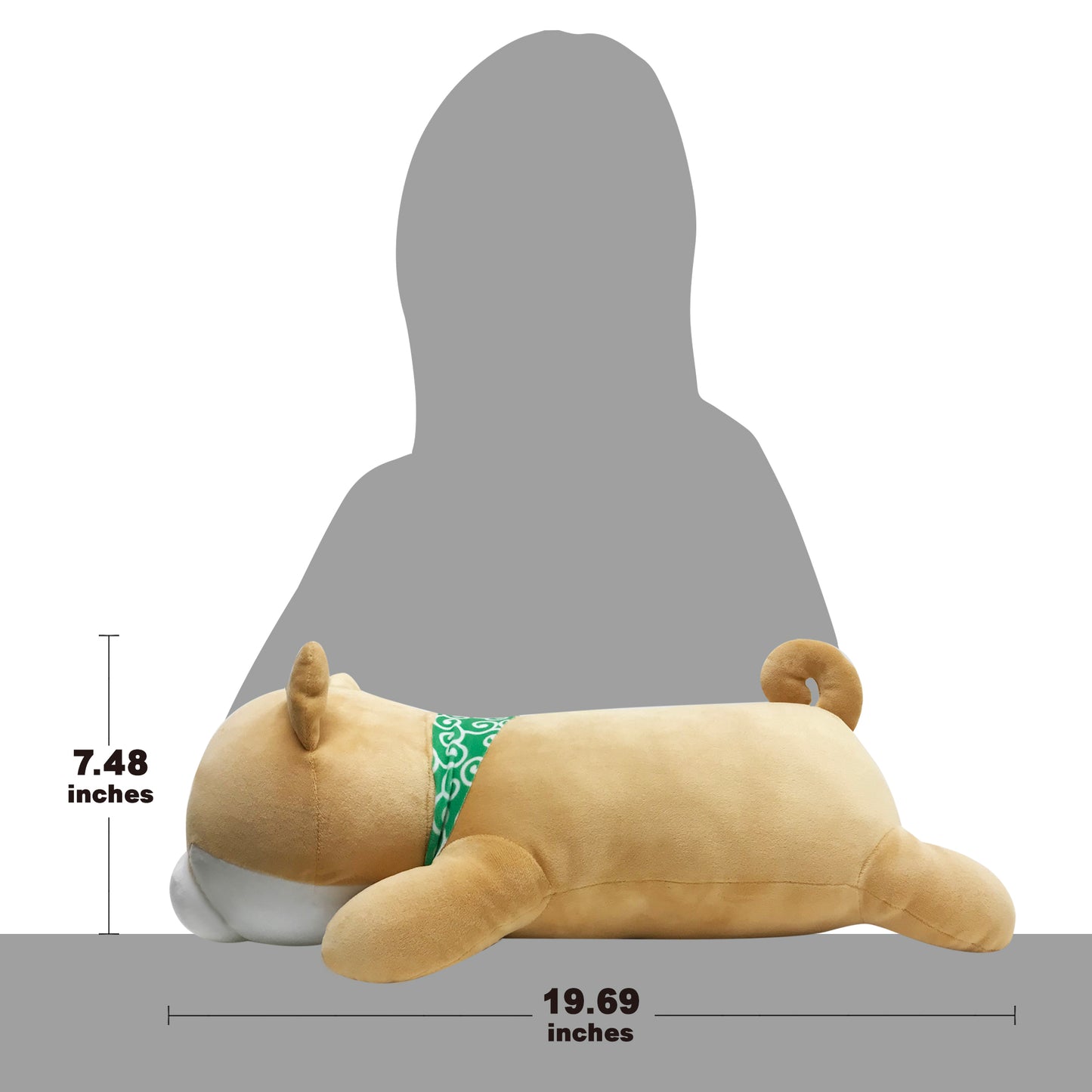 Sense of size of stuffed dog Mameshiba brown pillow