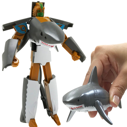 Transform Robot Great White Shark Figurine Animal Toy