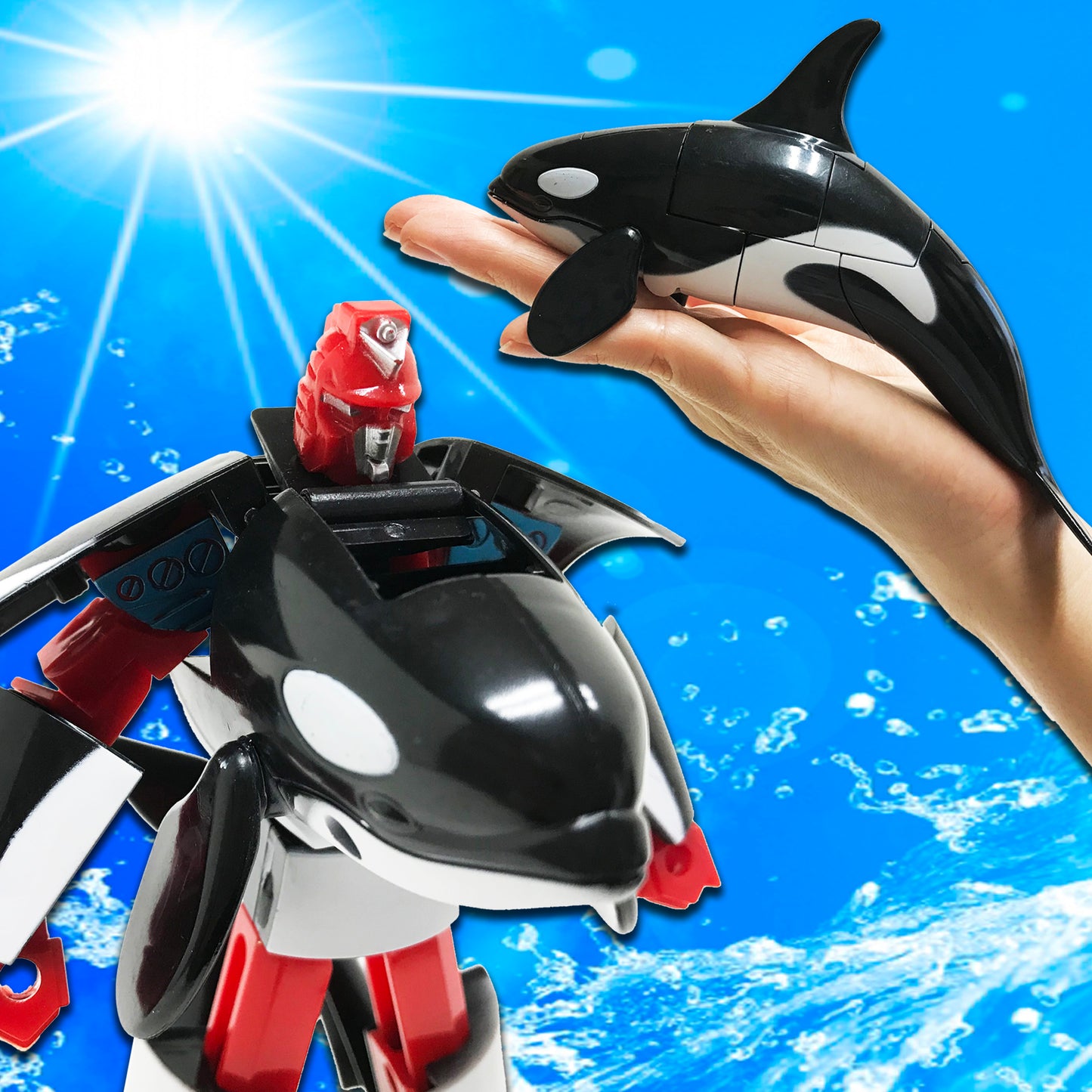 y Fun to watch. Transform Robot Killer Whale Figurine Animal Toy