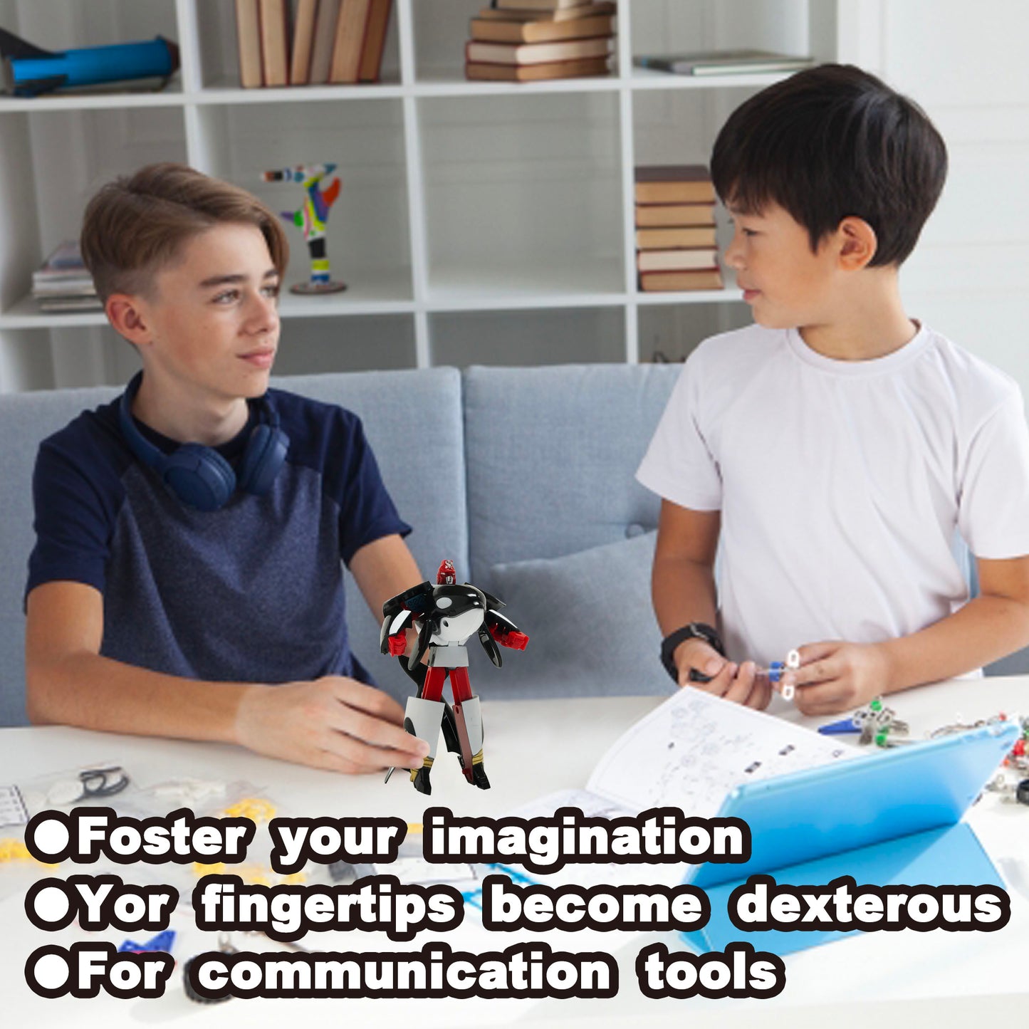 Foster your imagination. Your fingertips become dexterous. For communication tools. Transform Robot Killer Whale Figurine Animal Toy